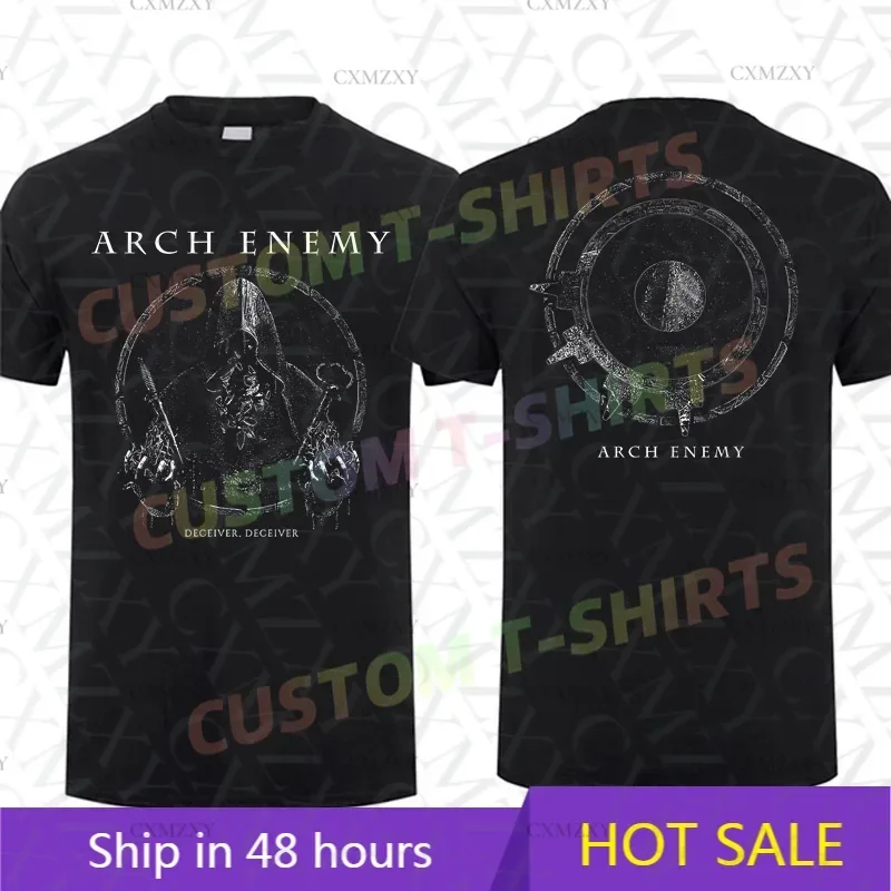 Męska koszulka 2025 Casual Deceiver, czarna, z grafiką Arch Enemy, letnia, z krótkim rękawem, 100% bawełna, rozmiary S-3XL