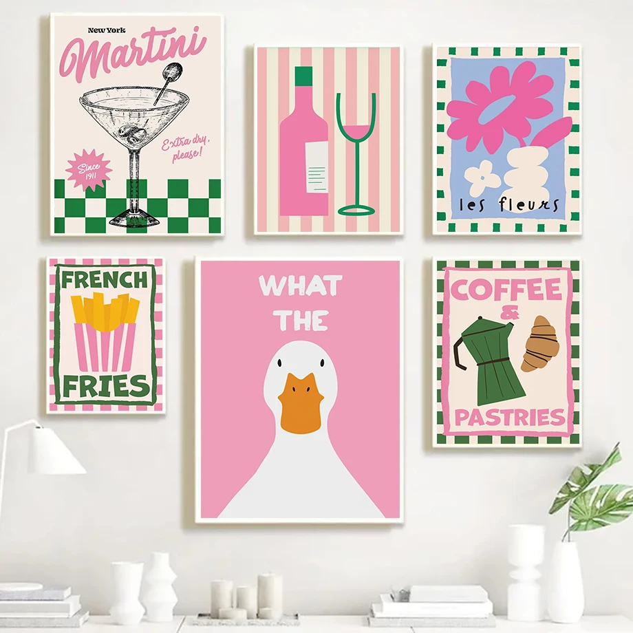 Lebensmittel Küche Blumen Cocktail Minimalismus Abstrakte Poster Galerie Wandkunst Leinwanddruck Bilder Schlafzimmer Dekor Wandbild