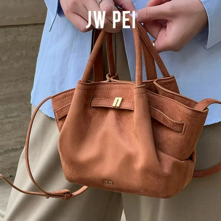 2025 NEW Jw Pei Dumpling Bun Hana Imitation Suede Shoulder Bun Daily Commuter Bun Tote Bun Large Women's Multi Color