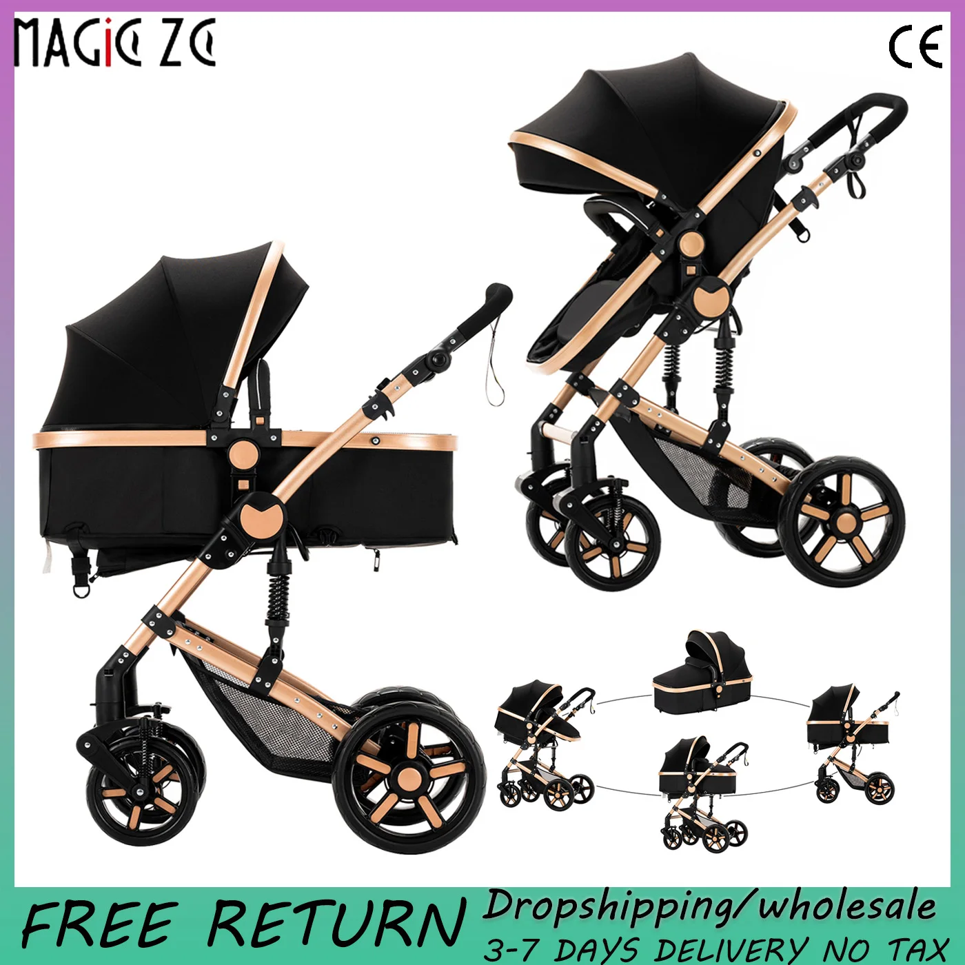 

Lightweight stroller Baby carriage Newborn Infant baby pram baby car baby strollers with four wheels jogging stroller