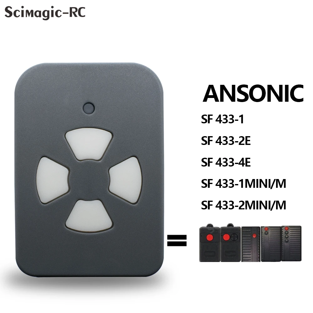 

For 433MHz ANSONIC SF 433-1, -2E, -4E, -1MINI/M, -2MINI/M Remote Control Garage Door433,92MHz Fixed Code