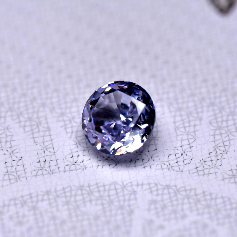 Synthetischer Edelstein Top Crushed Ice Cut Kubischer Zirkonia Runde Form Lavendelfarbe 4K Schliff 5A+ Qualität für Schmuckherstellung – Detail 3