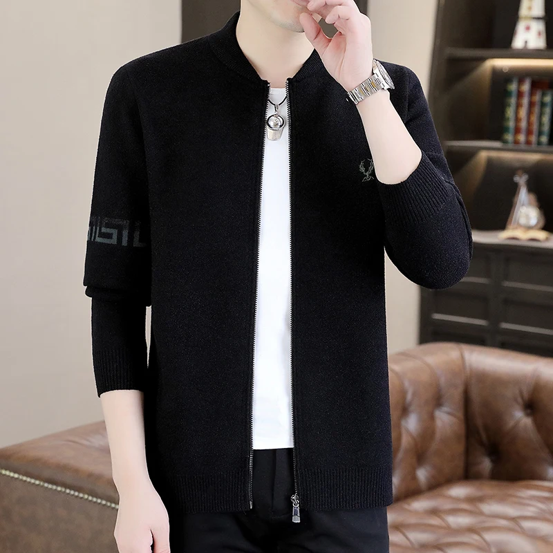 

Весенне-осенний вязаный кардиган для мужчин: повседневный, универсальный, легкий, молодежный, стильный, верхняя одежда