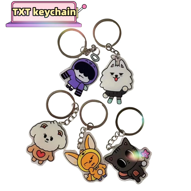 Kpop Idol SOOBIN YEONJUN BEOMGYU TAEHYUN HUENINGKAI PPULBATU Acrylic Keychain Cute Cartoon Bag Pendant Peripheral Same Style