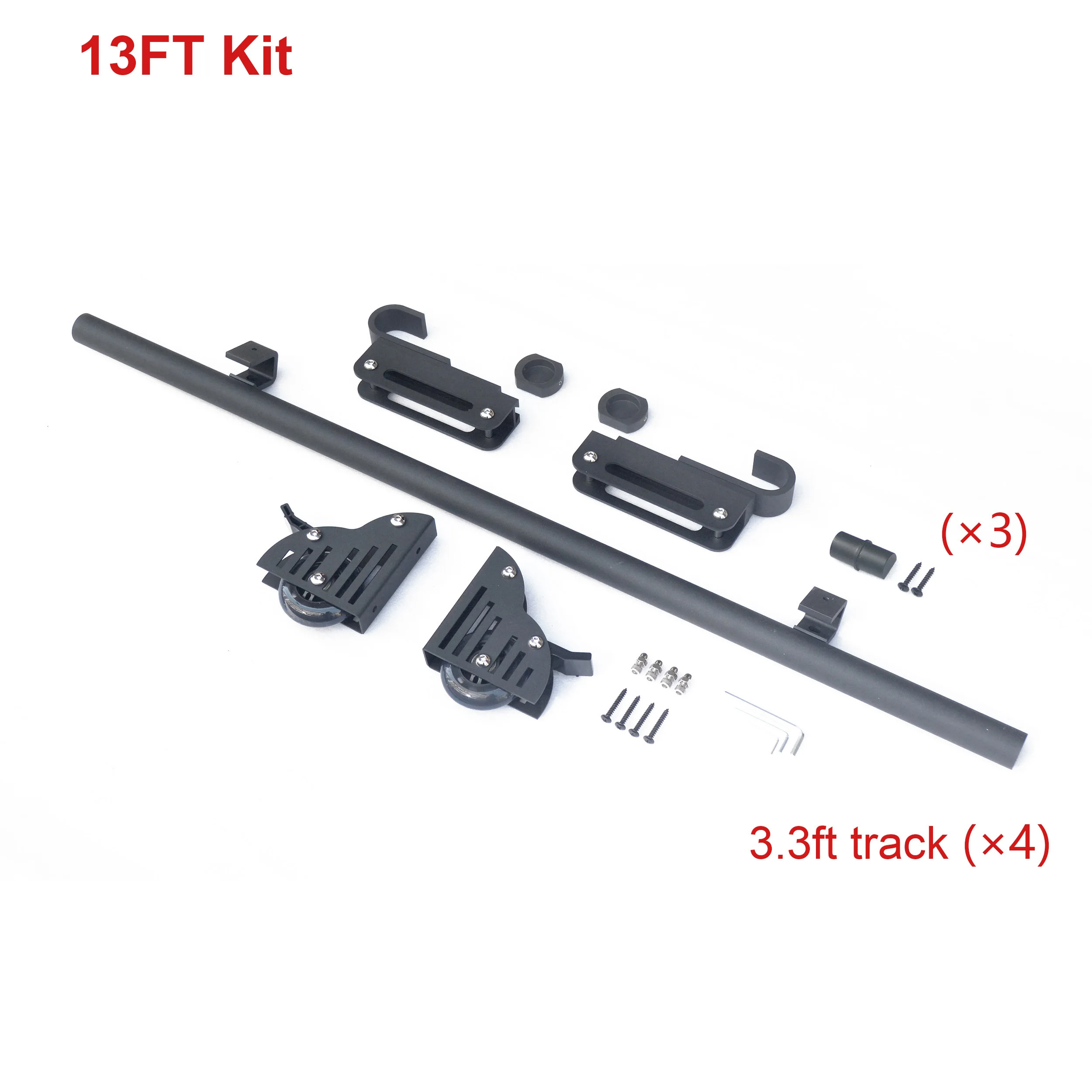 Imagem -03 - Deslizante Biblioteca Ladder Hardware Kit Telescópica Gancho Superior Rolo de Freio Inferior Acabamento Preto Rústico sem Escada 4m