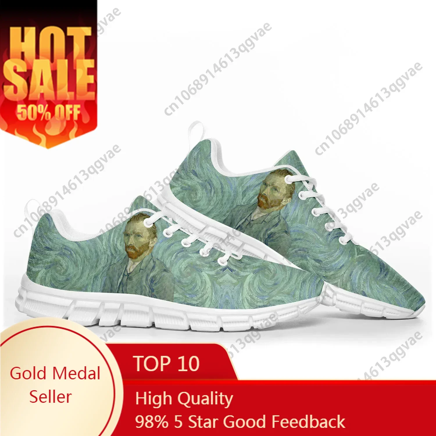

Van Gogh Oil Paint Self Portrait Sports Shoes Mens Womens Teenager Kids Children Sneakers Custom Casual Couple Shoe