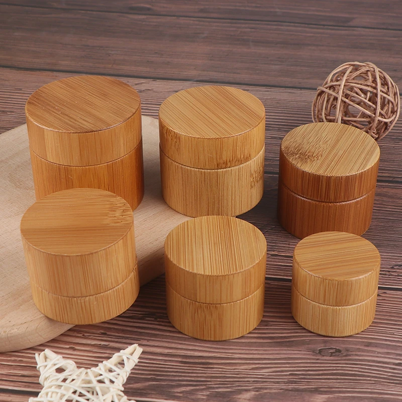 Bamboo Bottle Cream Nail Art Mask Cream Empty Cosmetic Container Storage Box