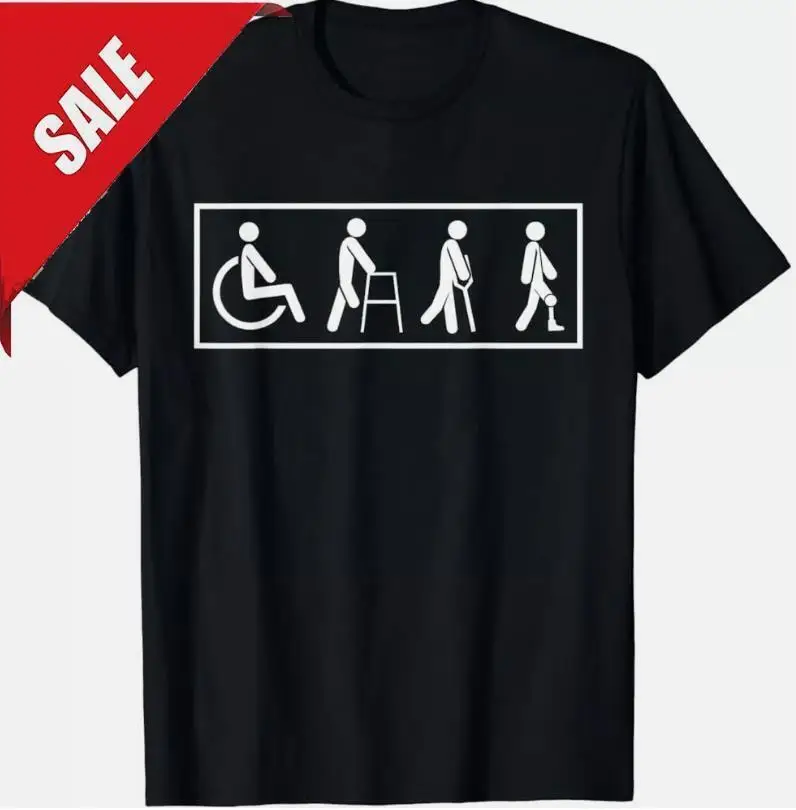 Leg Amputee Prosthetic Surgery Wheelchair Funny Graphic T-Shirt