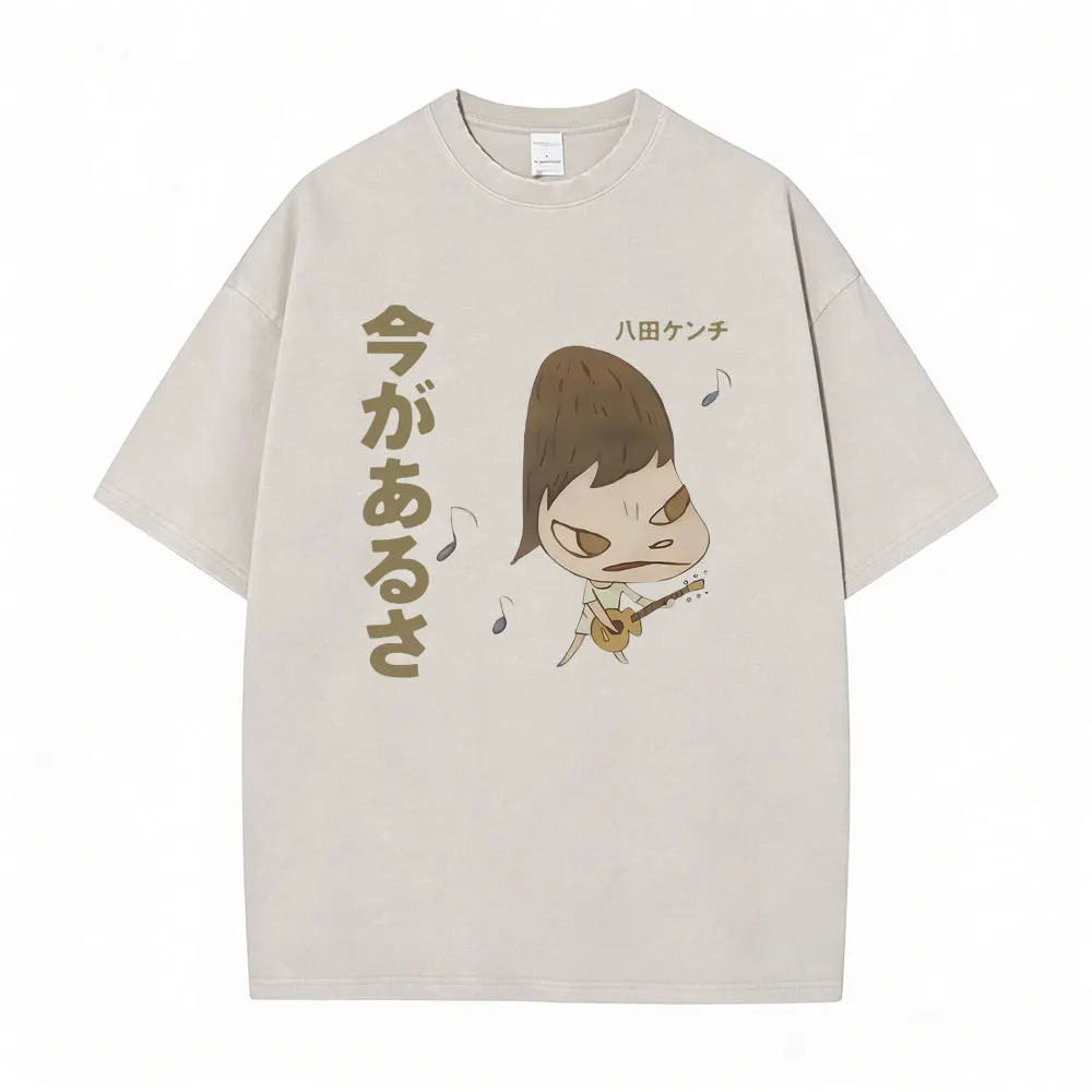 

Washed Vintage Yoshitomo Nara T-shirt Men Women Funny Japanese Streetwear Male Casual Cotton T Shirt Oversized Short Sleeve Tops