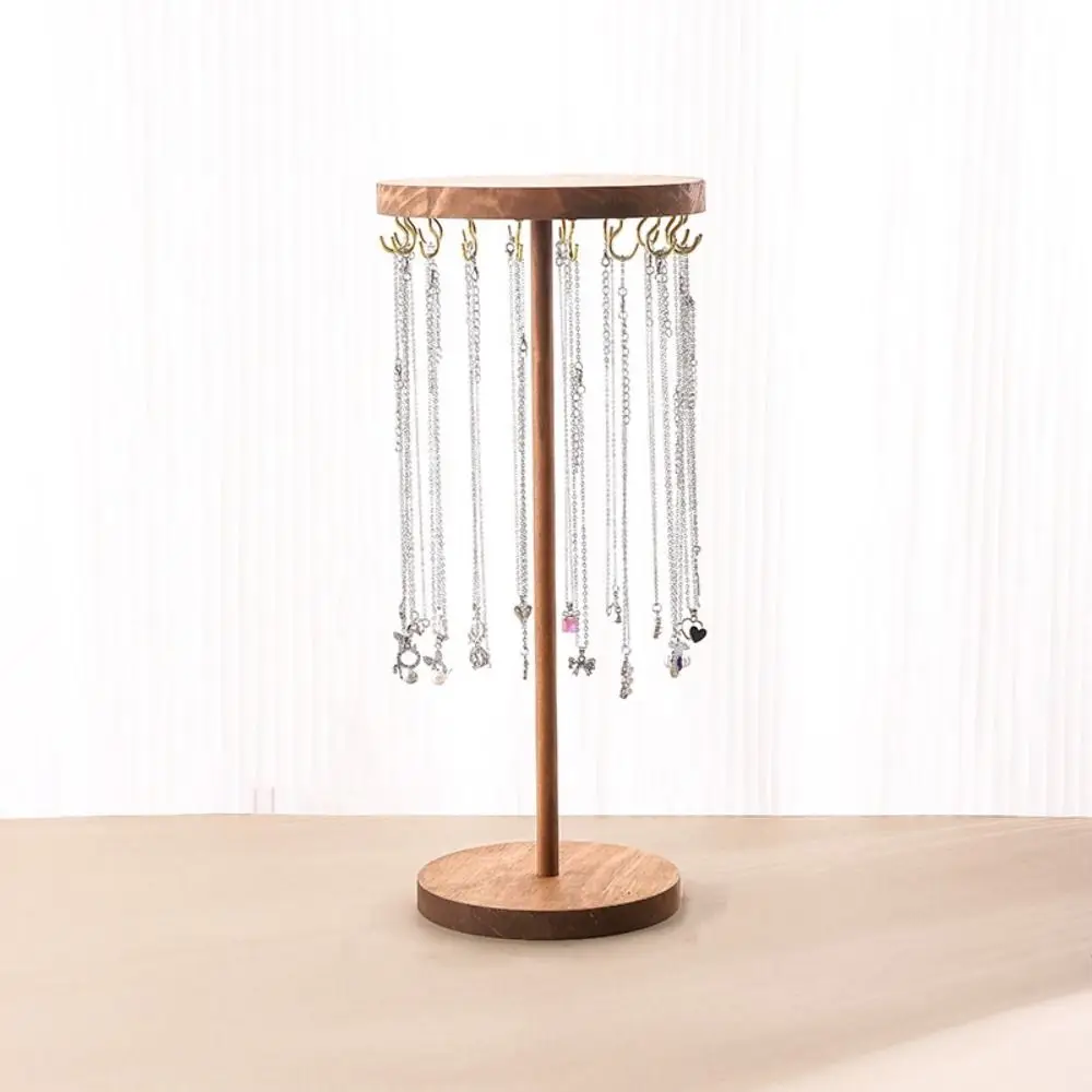 

Solid Wood Jewelry Display Holder Jewelry Organizer Hanging Countertop Necklace Earrings Stand Detachable Large Capacity