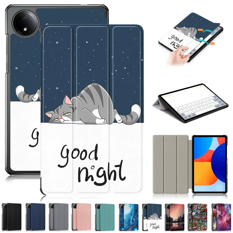 Coque For Redmi Pad SE 8.7 inch 4G Case Cute Paint Fold Stand Smart Leather Cover For Capa Xiaomi Redmi Pad SE 4G 8.7 Case Kids