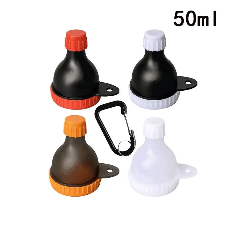 50ml Protein Powder Funnel with Carabiner Portable Protein Powder Travel Container to Go, Water Bottle Funnels for Powder