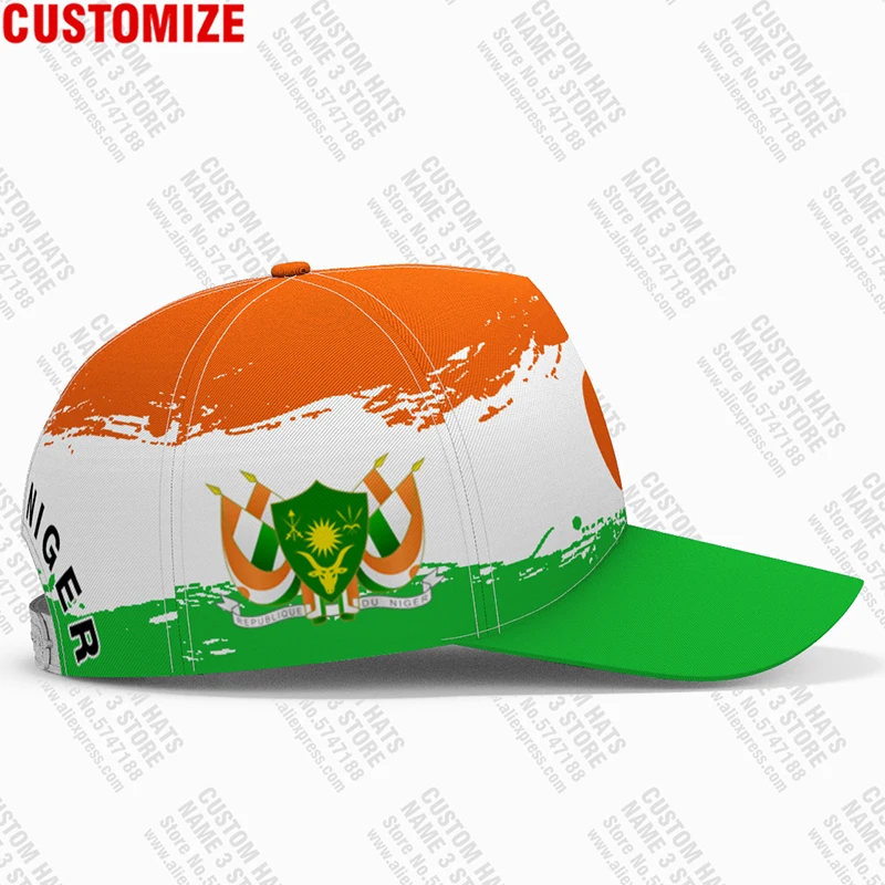 قبعات البيسبول النيجر مخصص اسم شعار الفريق Ne Hat Ner البلد السفر الفرنسية العربية جمهورية الأمة العلم طباعة صور القبعات #4