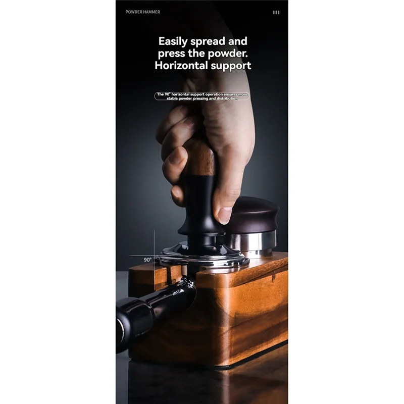 B59B-Flat Base 51MM Espresso Tamper Constant Force Impact Coffee Distributor Leveler Tool