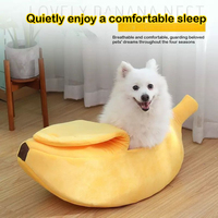 Dog Bed Winter Pet Banana Shaped Warm Cat Litter Kennel Semi-closed Pet Litter Hamster Litter Pet Bed Sleeping Mat Cat Supplies
