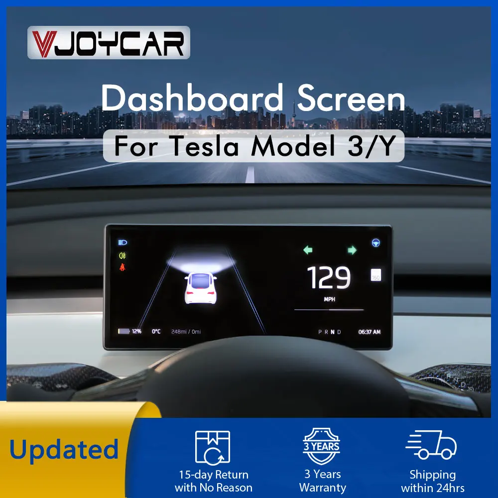 

2023 3rd Generation for Tesla Model 3 Y Accessories Digital Dashboard HUD Instrument Cluster 9inch HD Meter Carplay Android Auto