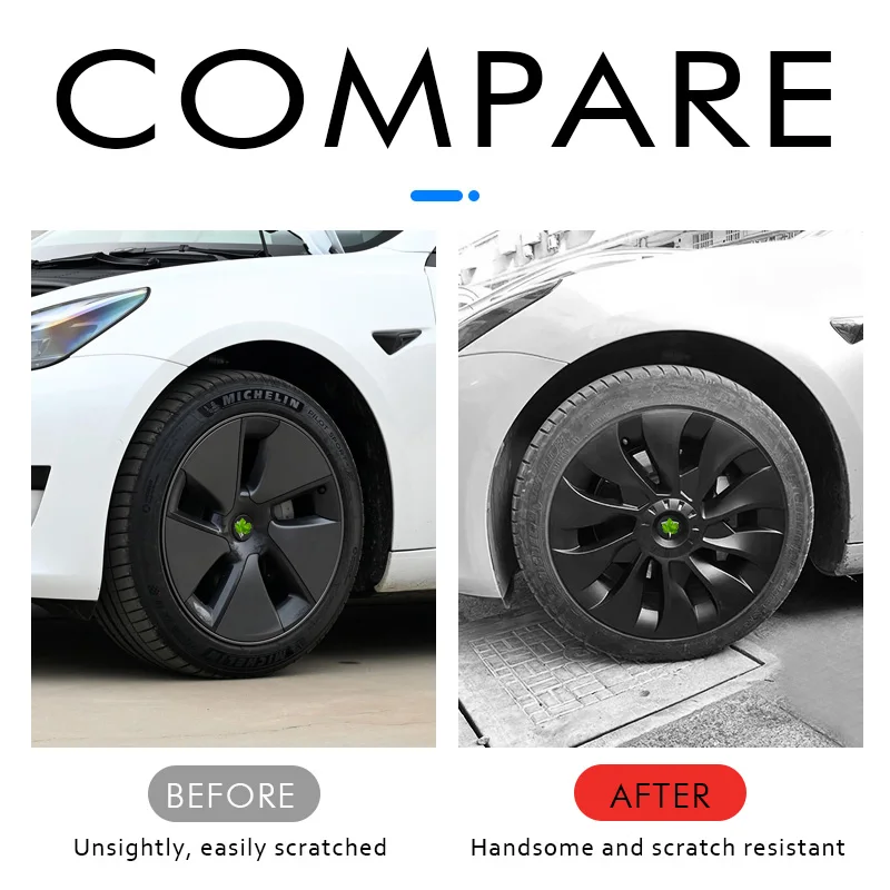 For Tesla Model 3 4PCS Hub Cap Original Car Replacement Wheel Cap 18-Inch  Automobile Hubcap Full Cover Accessories 2017-2022