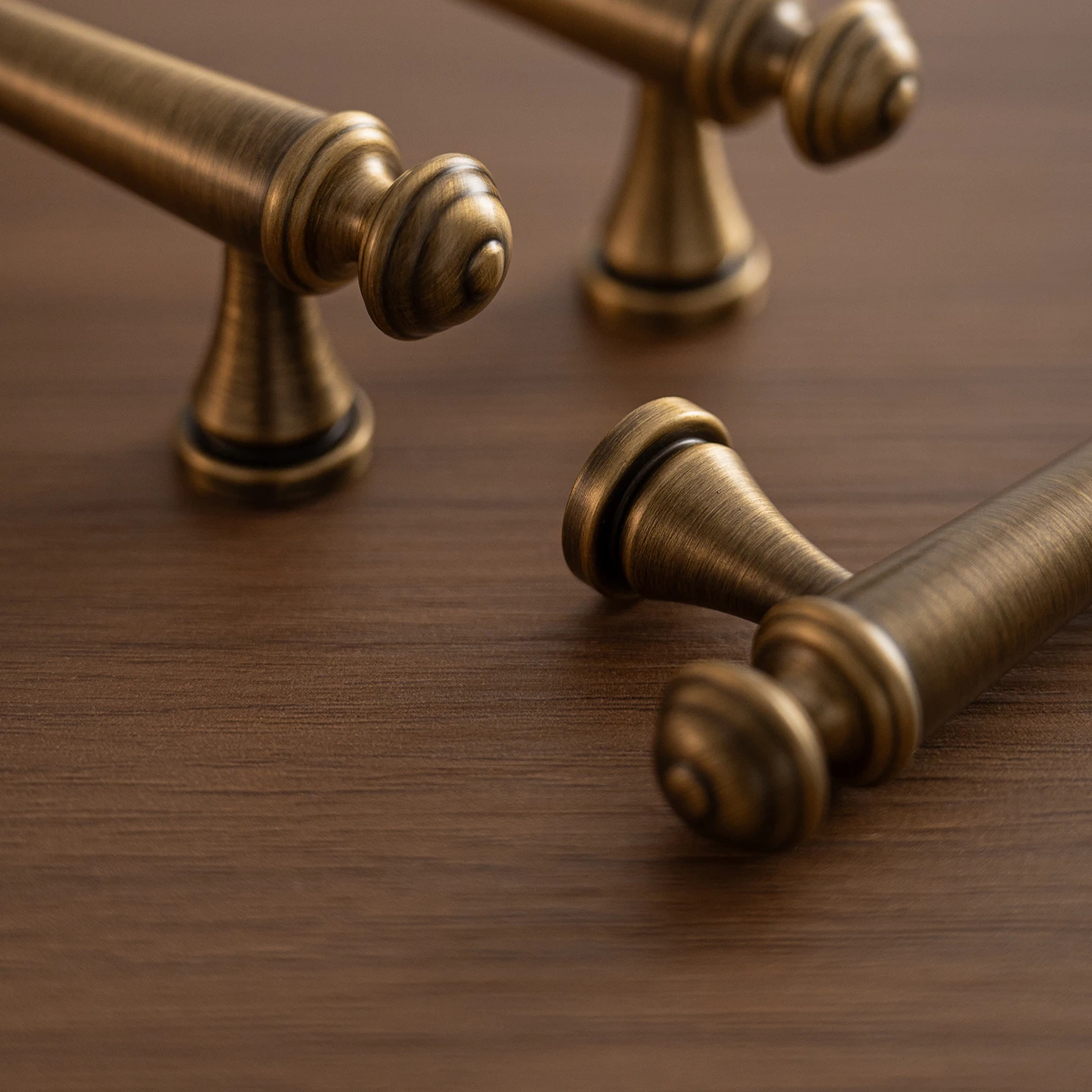 Antique brushed brass cabinet pull 24