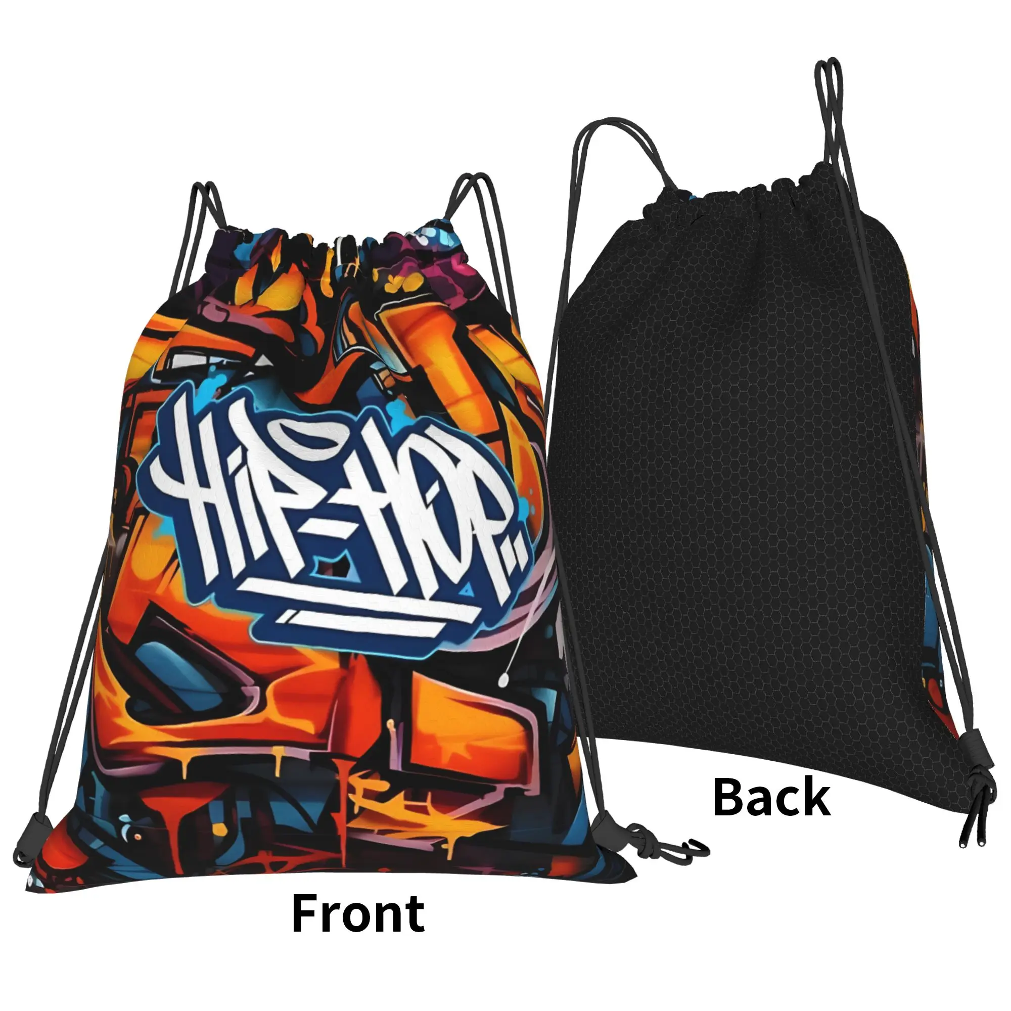 Y2K Hip Hop urban art Graffiti Portable Sports Riding Gym Drawstring cool gift Storage Backpacks