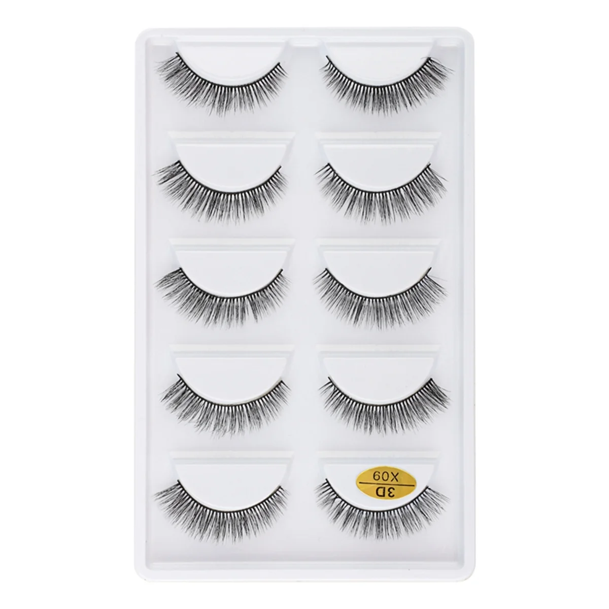 

3DX-09 5 Pairs Natural Soft 3D Mink False Eyelashes Handmade Fake Eye Lashes Faux Cils Make Up Beauty Tools