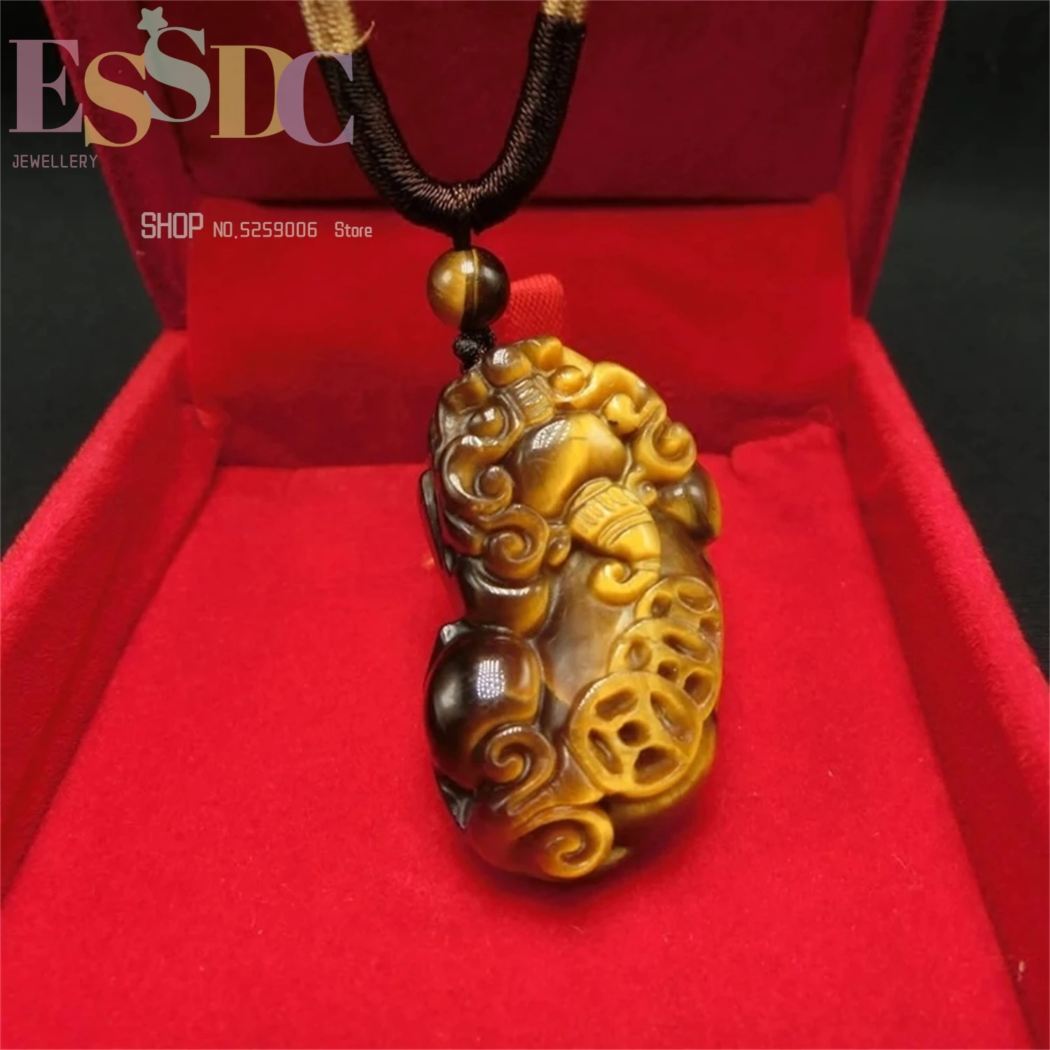 Natural Yellow Tiger Eye Stone Domineering 3 Money Pixiu Pendant KeyChain Necklace Men Women Couple Bracelet Gift Amulet Jewelry