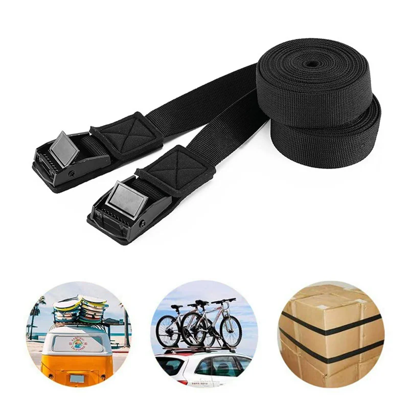 2Pcs 250kg Car Roof Rack Kayak Cam Buckle Lashing Strap Luggage Strap Polyester Quick Release Lashing With Buckle image 6