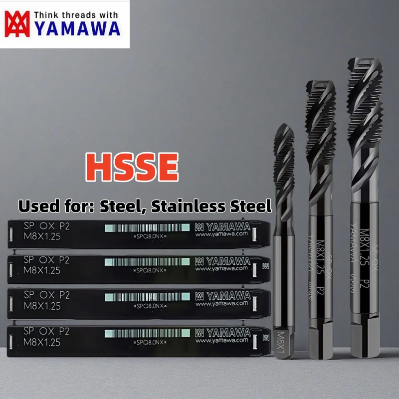 1PCS YAMAWA For Steel INOX HSSE Standard Fine Spiral Fluted Tap M1M2M3M4M5M6 SP-OX Thread Taps M7M8M10M11M12M14M16M18M20M22M24