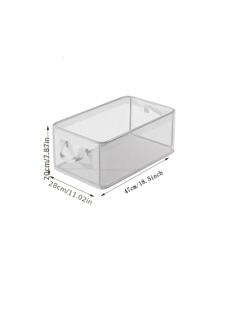 1 Pc Transparent PVC Solid Steel Frame Storage Box,waterproof,underwear Storage Basket,suitable for Home and Dormitory Use
