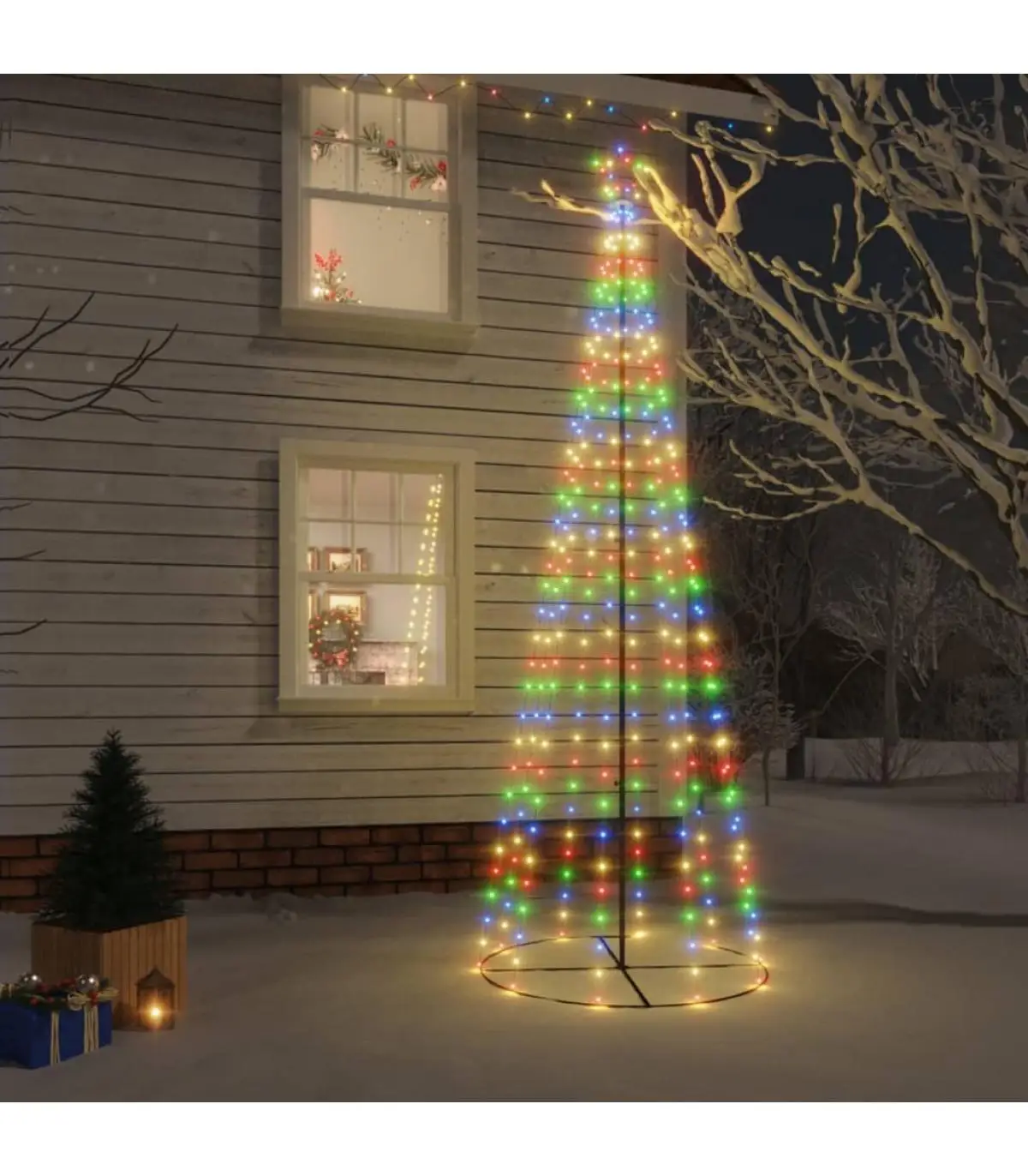 Christmas trees Christmas tree conical 310 colorful LED 100x300 cm