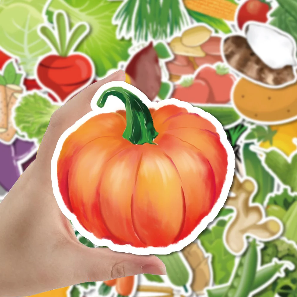 10/30/50PCS Cartoon Fruit and Vegetable personal Graffiti Waterproof Stickers Creative Trend Decorative Refrigerator Wholesale