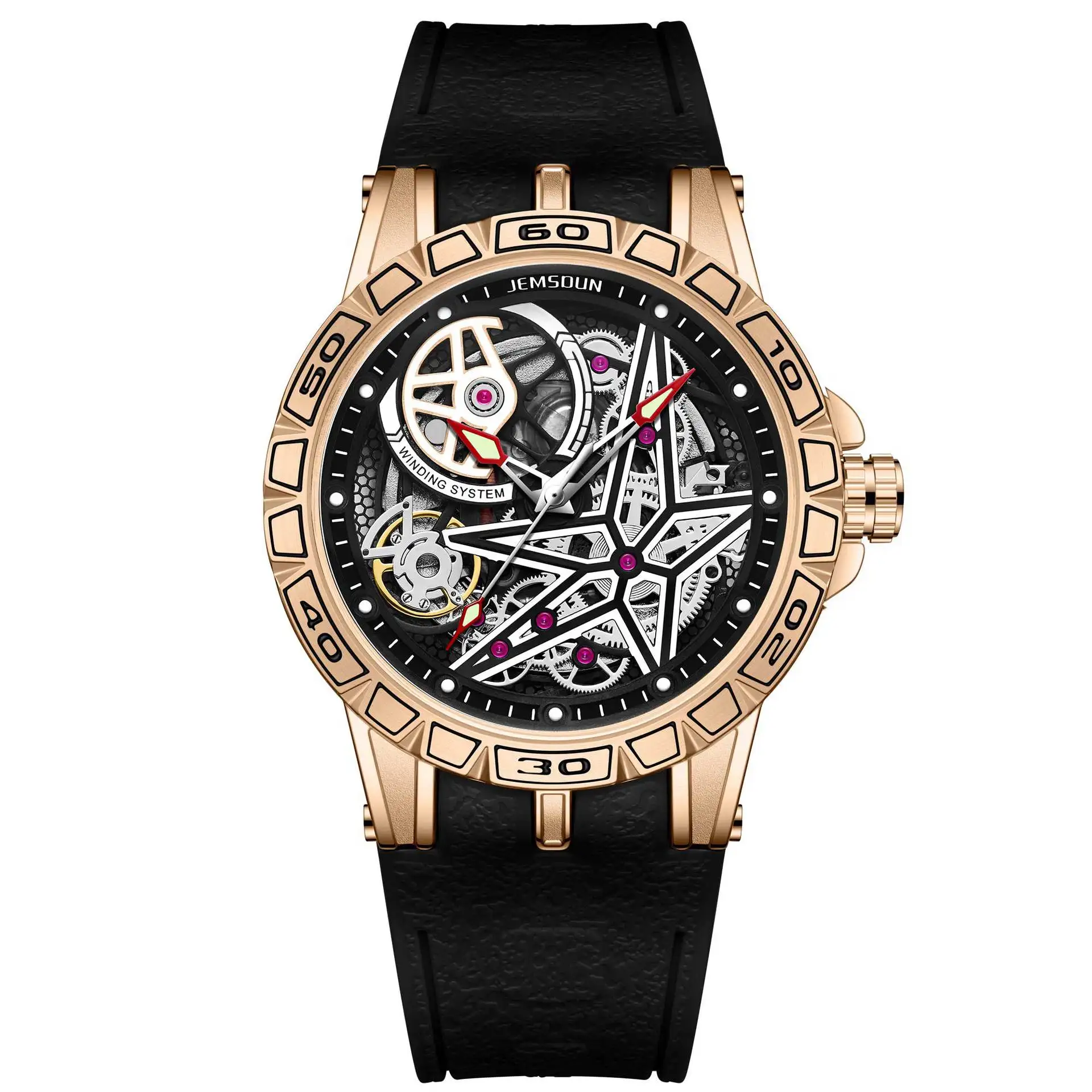 New Roger series men's watch large dial personalized  luminous waterproof imitation mechanical