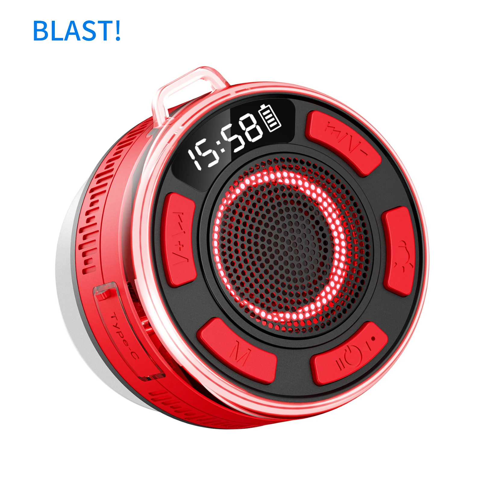 Wireless Bluetooth Speaker BLAST! S3 IPX7 Waterproof LED Light Strong bass Bluetooth speaker Type-C charging Cable 1100mAh