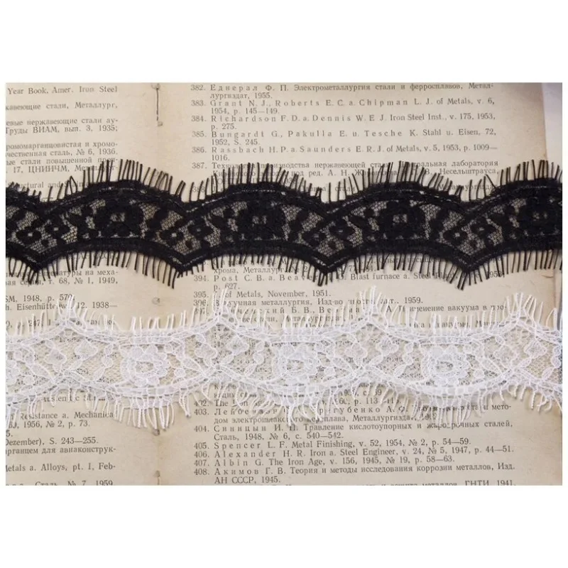 30M,  New Black and White Wavy Lace Decal Fabric Decoration DIY  High-end Wedding Dress, Clothing Accessories, 4CM Wide
