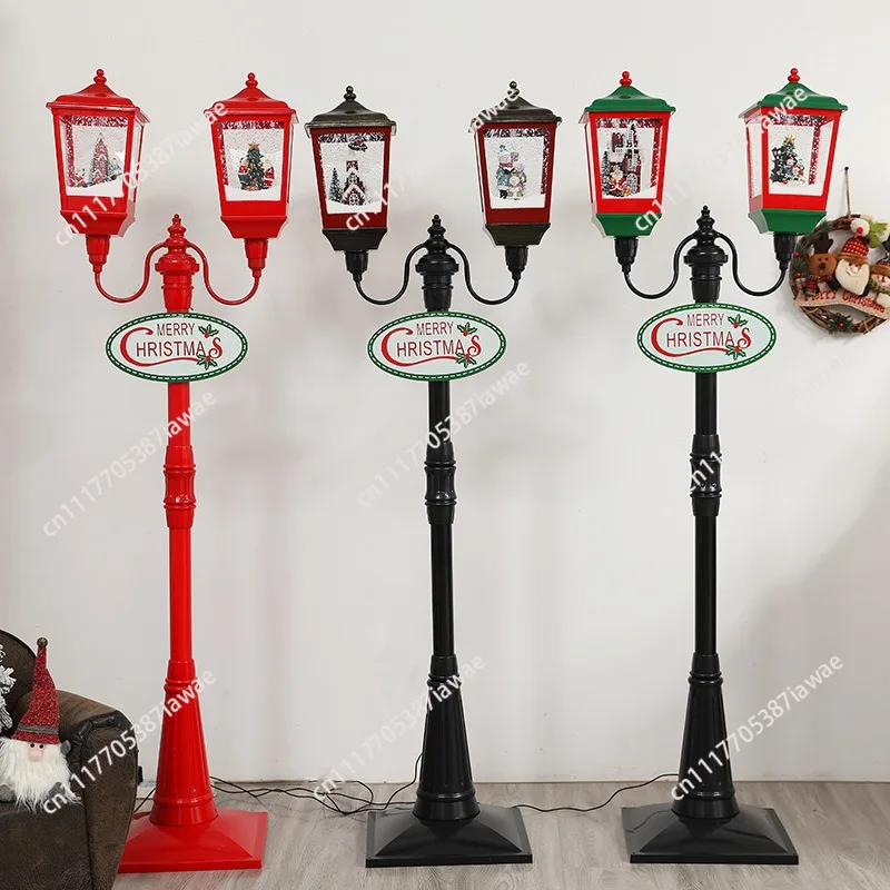 Christmas decorations snow double-headed street lights music snow lights living room lights festival set props