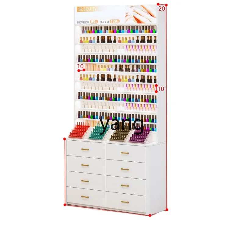 

LTT solid wood nail salon nail polish glue display cabinet storage display cabinet cosmetics display cabinet