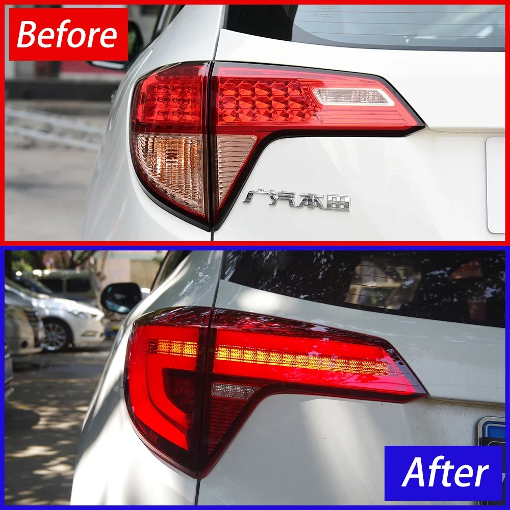 Car Taillights Assembly for Honda Vezel Hr-V Xr-V 2015-2021 Auto Rear Back Lamps Upgrade Led Streamer Brake Light Accessories