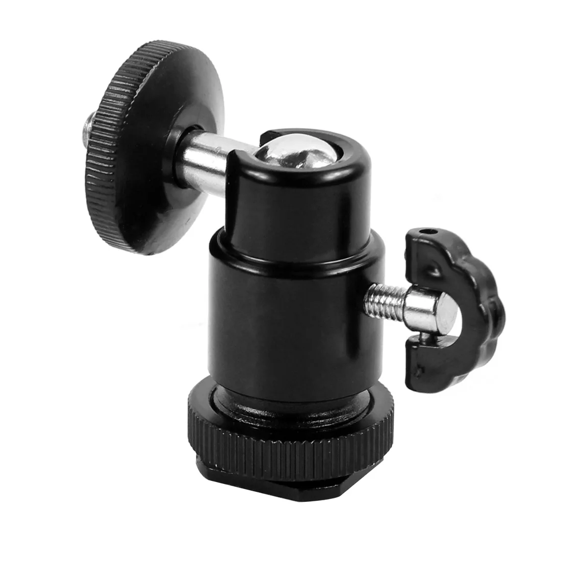Mini-Metallkugelkopf 360 ° Schwenkbarer Stativ-Kugelkopf mit Cold-Shoe-Halterung, 1/4-Zoll-Schraube, 2,5 kg Tragkraft für DSLR-Kamera, Webcam, Blitz, Vlog-Rig – Detail 10