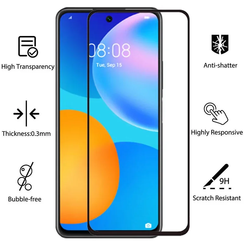 9d protective tempered glass for huawei p smart 2021 screen protector on psmart2021 psmart smar smat safety film huawey huwei 9h