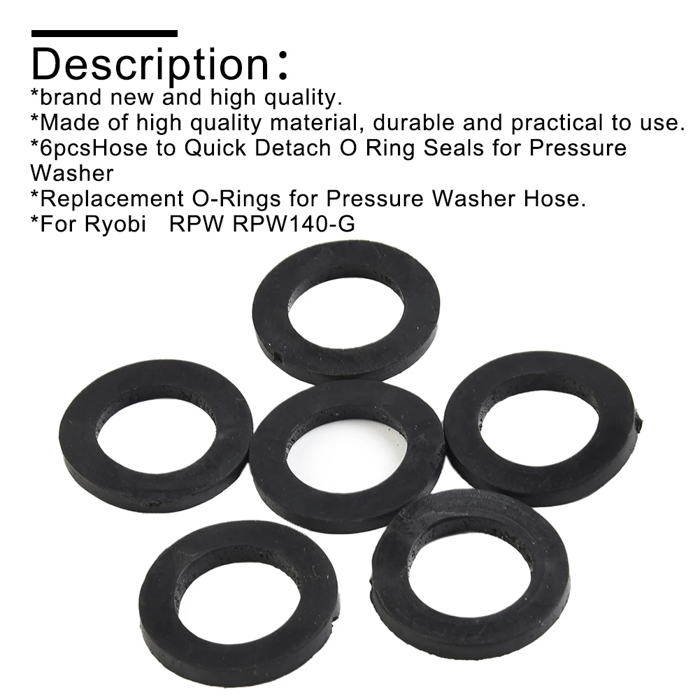 PRESSURE WASHER O-Rings 6pcs Quick Detach RPW RPW140-G Replacement Brand New Practical To Use Quality Material