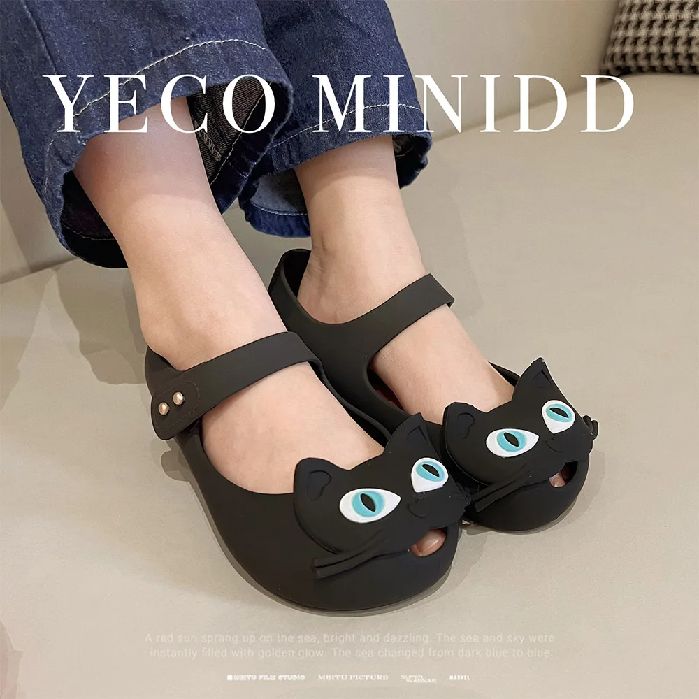 Summer Baby Girl Cute Cat Style Sandal Kids Non-Slip Casual Elevator Sandals Holiday Party Beach Garden Infant Jelly Shoes