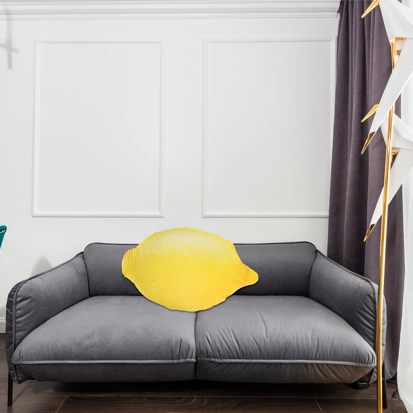 

Lemon Shaped Soft Fruit Pillow for Couch Vibrant Yellow Decorative Throw Cushion for Home Bedroom Travel Comfortable Supportive