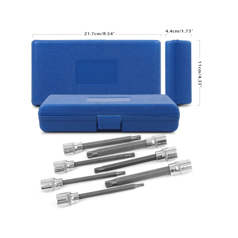 3mm -10mm Metric Standard Socket Set with Storage for Case for Extra Long Torx/A