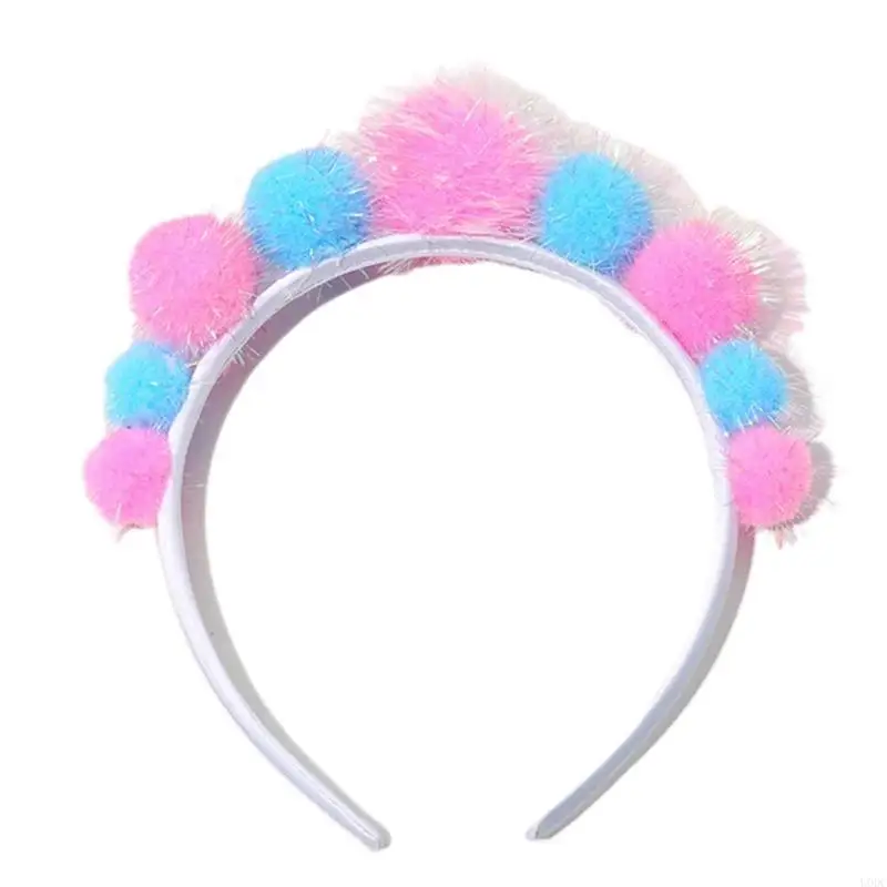 Christmas Hair Hoop Christmas Pom Poms Headband Pom Pom Hairband New Year Party Y166
