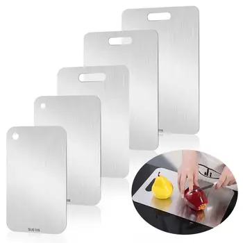 두꺼운 스테인레스 스틸 도마, 항균 및 곰팡이 방지 가정용 도마, 주방 반죽 반죽 보드 