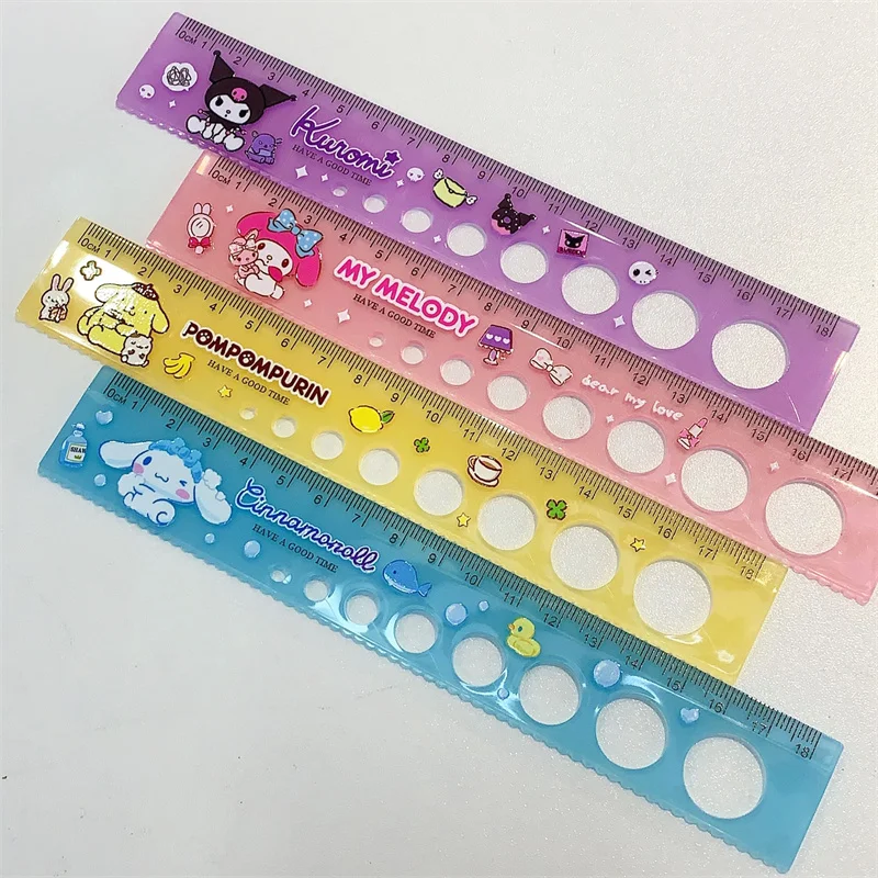 72 pcs/lot Sanrio Melody Kuromi Ruler 18 cm Measuring Straight Rulers Drawing Tool Promotional Stationery Gift School Supplies