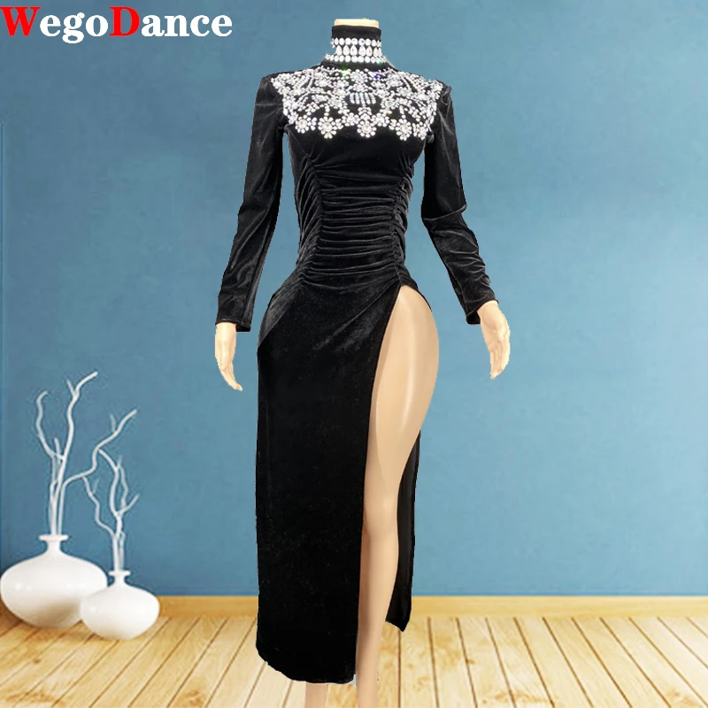 

New Sexy High Quality Velvet Model Show Dress Women Birthday Singer Costume