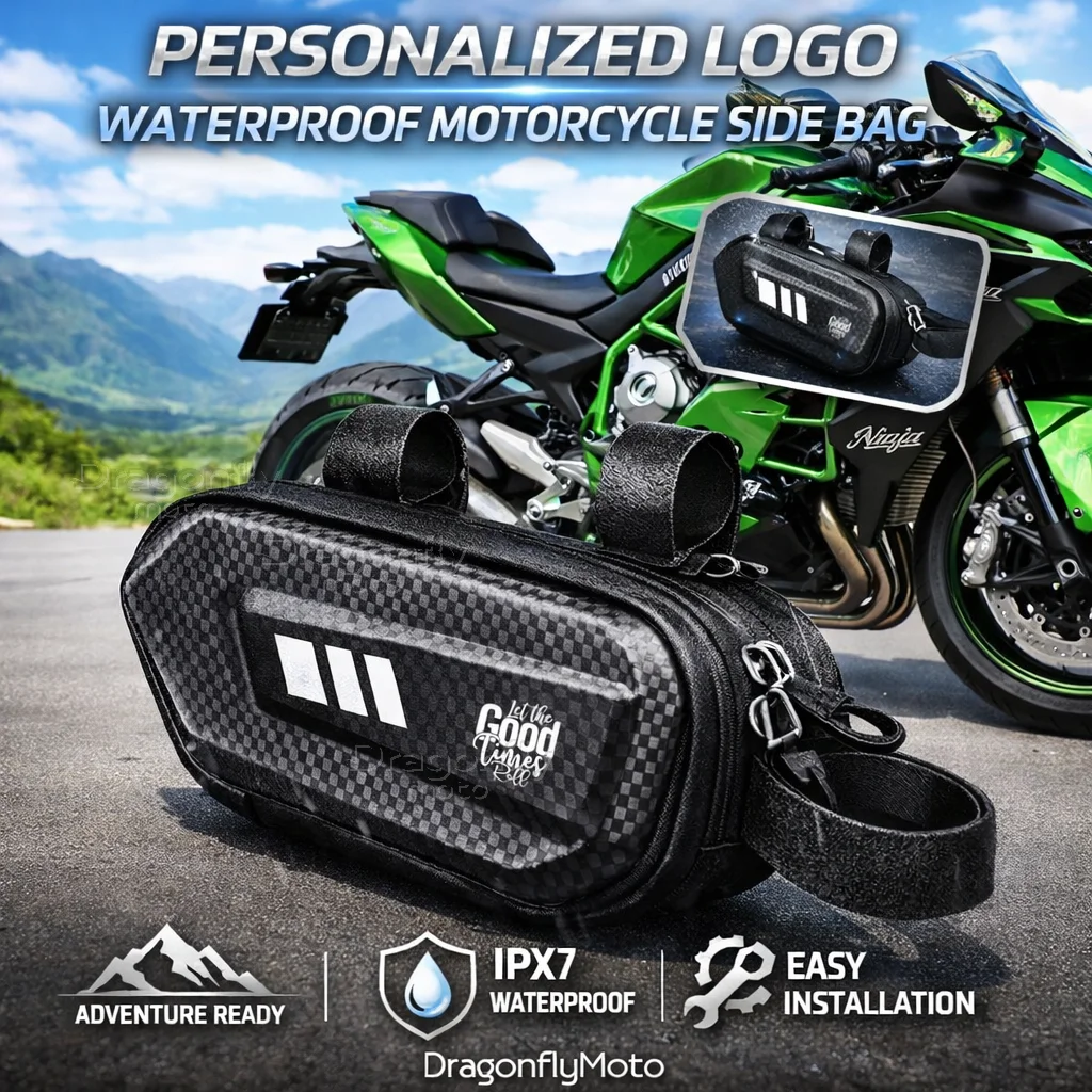 

Для мотоциклов Kawasaki Ninja H2, H2R, ZX6R, ZX12R, 400, 650, 1000, ZX9R: Боковая сумка с индивидуальным логотипом, водонепроницаемая, жесткий корпус, седельная сумка
