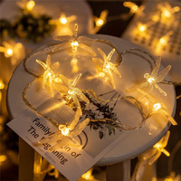 Dragonfly String Lights 40LED Decorative Twinkle Fairy Lighting Strand Battery Powered for Bedroom Wedding Christmas Decor 708