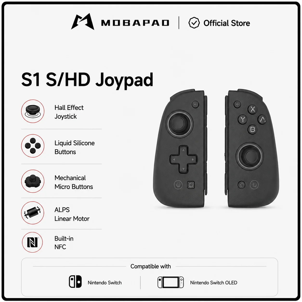 Contrôleur MOBAPAD S1 HD/S1 S pour Nintendo Switch OLED Joypad avec Console de Joystick Hall pour manette de jeu Switch NS OLED