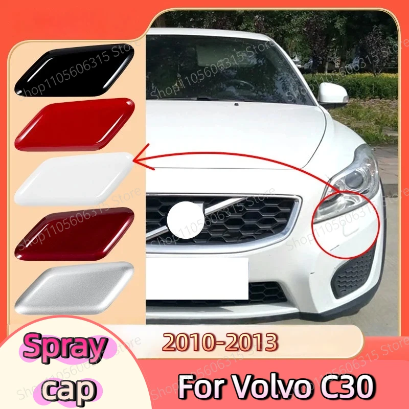 For 2010-2013 Volvo C30 Front Bumper Headlight Washer Nozzle Cover Painted Headlamp Cleaning Jet Cap